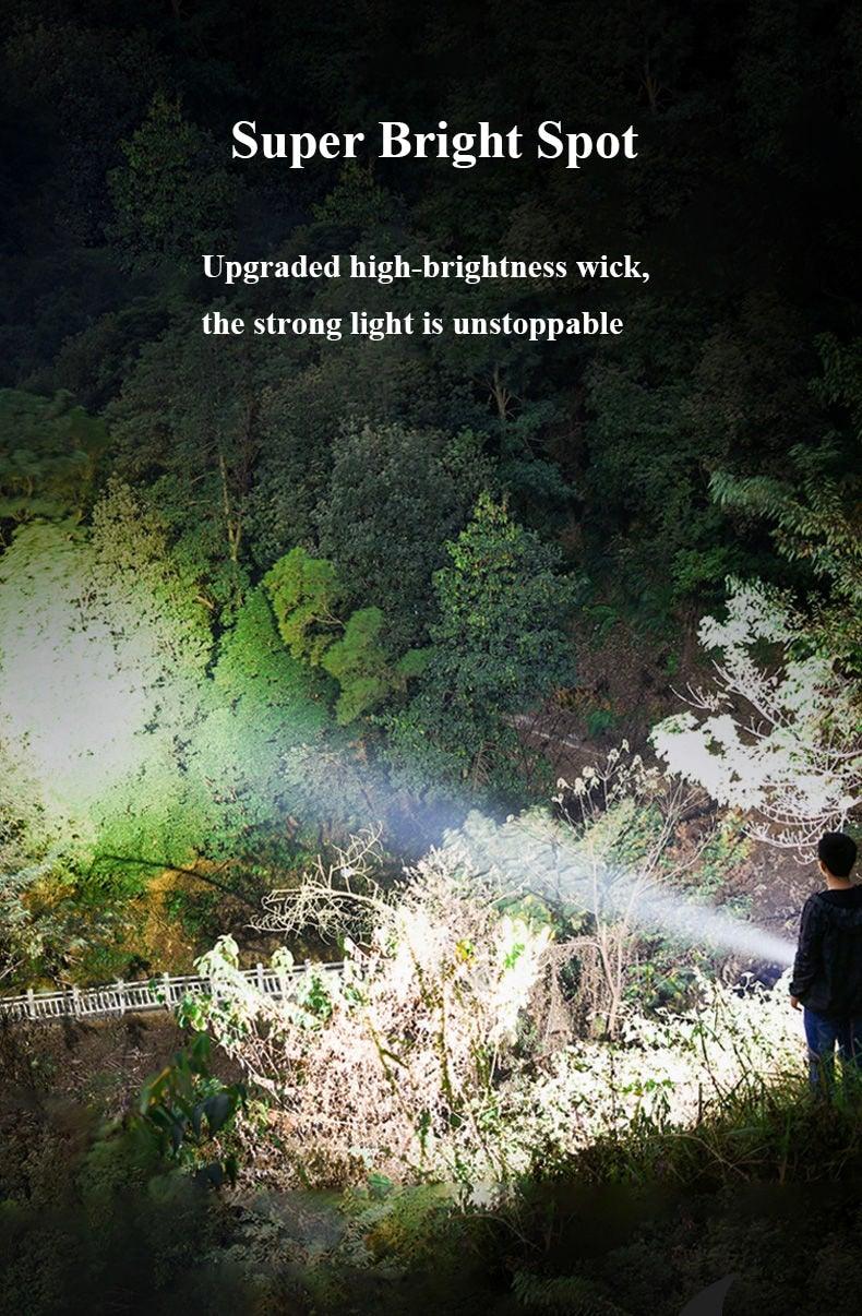 Rechargeable Handheld Flashlights Waterproof  3 Switch Mode Powerful High Lumens Spotlight Fashlight High Power Portable LED Waterproof Outdoor Long Lasting Spot Light Flashlight For Home & Outdoor Use - PW PitStop
