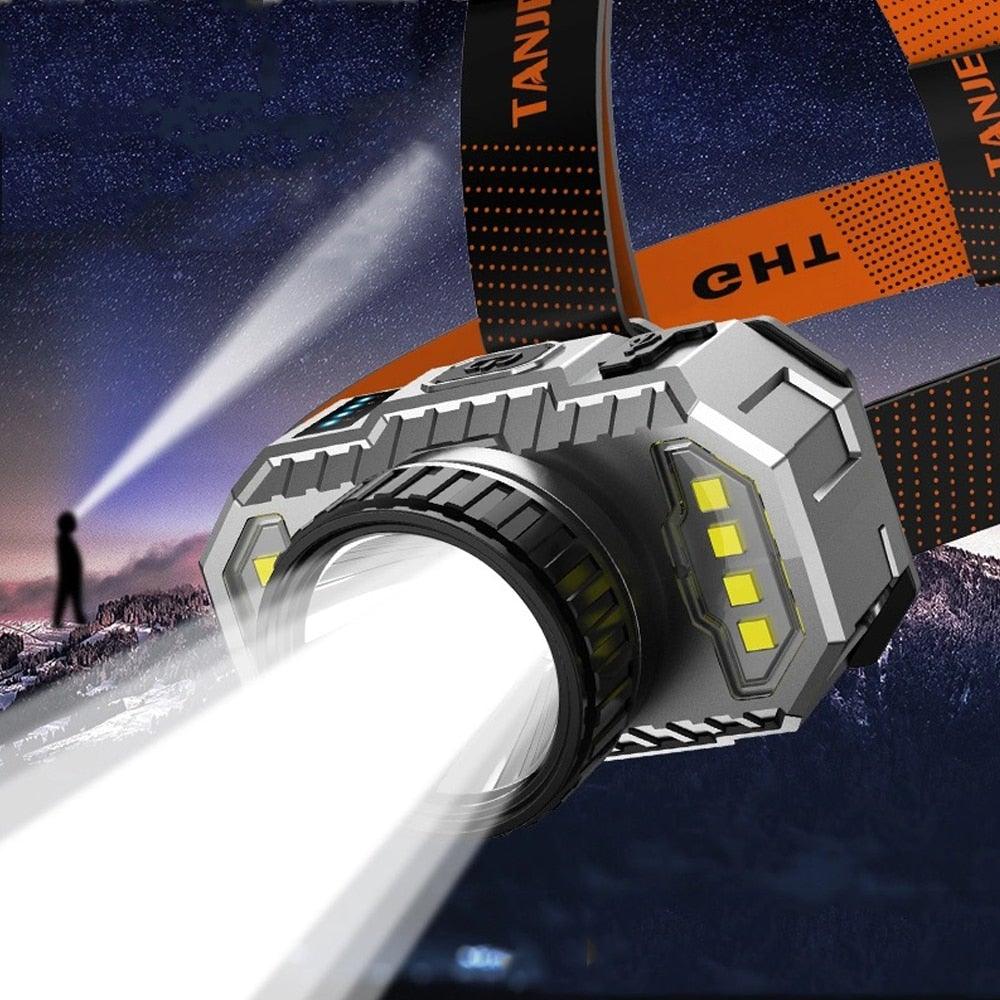 Rechargeable Super Bright High Lumen  Strong Light LED Head-Mounted Headlamp Waterproof Long-Range Flashlight For Outdoor Camping Household Riding  Night Fishing Headlight - PW PitStop