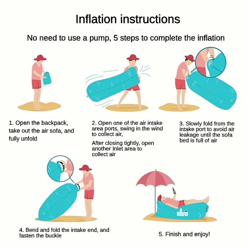 Inflatable Outdoor Sofa with Pillow for Camping - PW PitStop